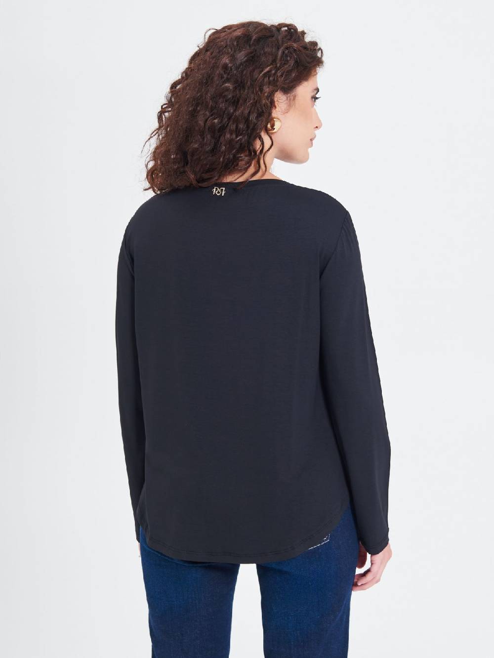 Rinascimento Blusa Curvy Envers Satin Nera