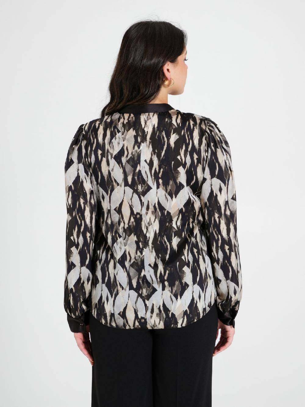 Rinascimento Blusa Curvy Stampa Black & White