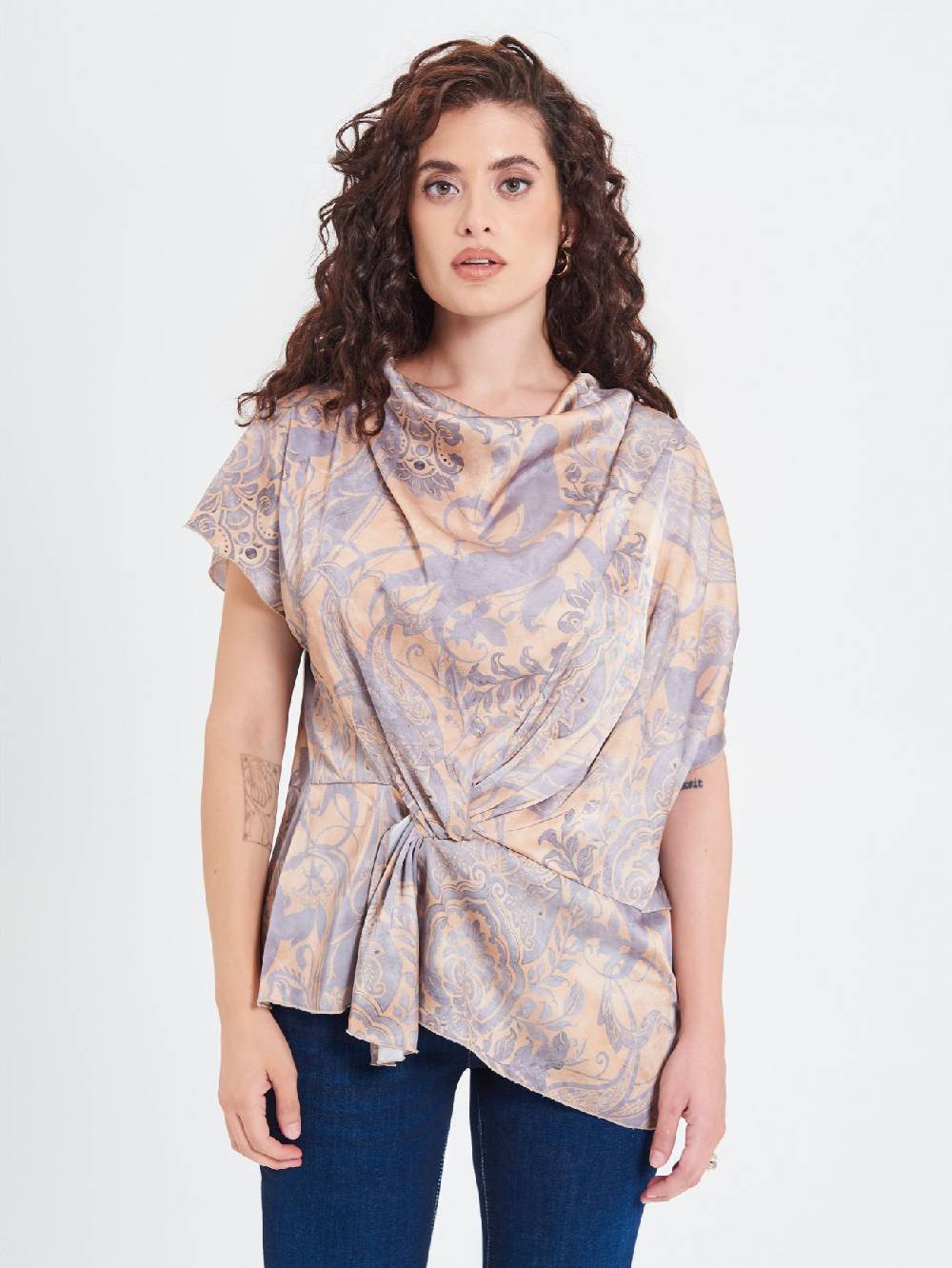 Rinascimento Blusa Curvy Stampa Cachemire