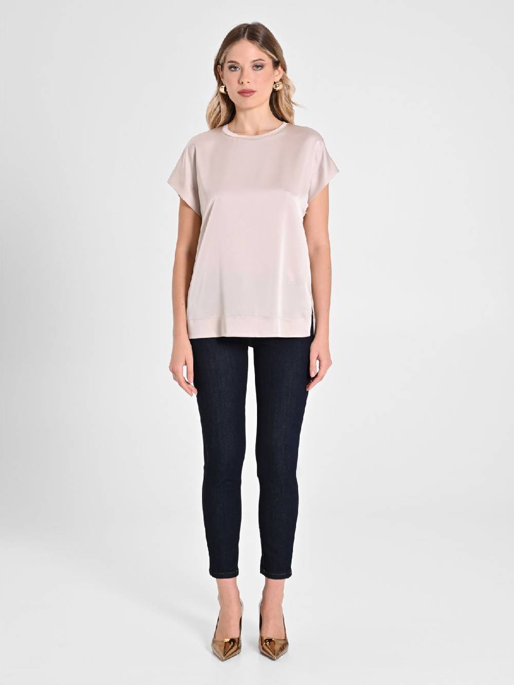 Rinascimento Blusa Envers Satin Beige