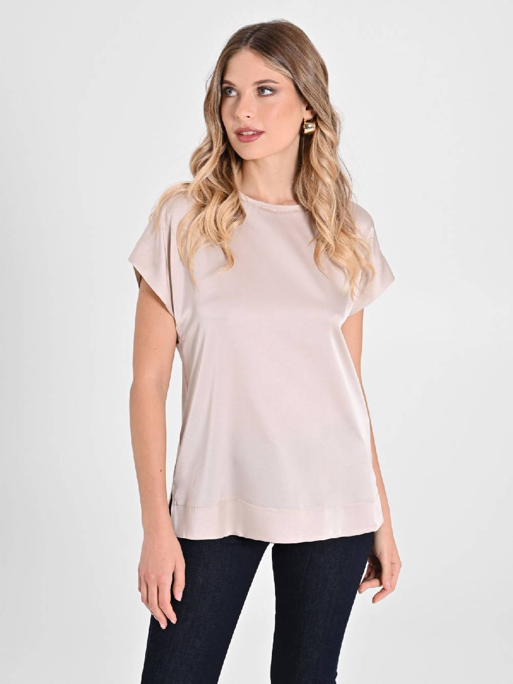 Rinascimento Blusa Envers Satin Beige