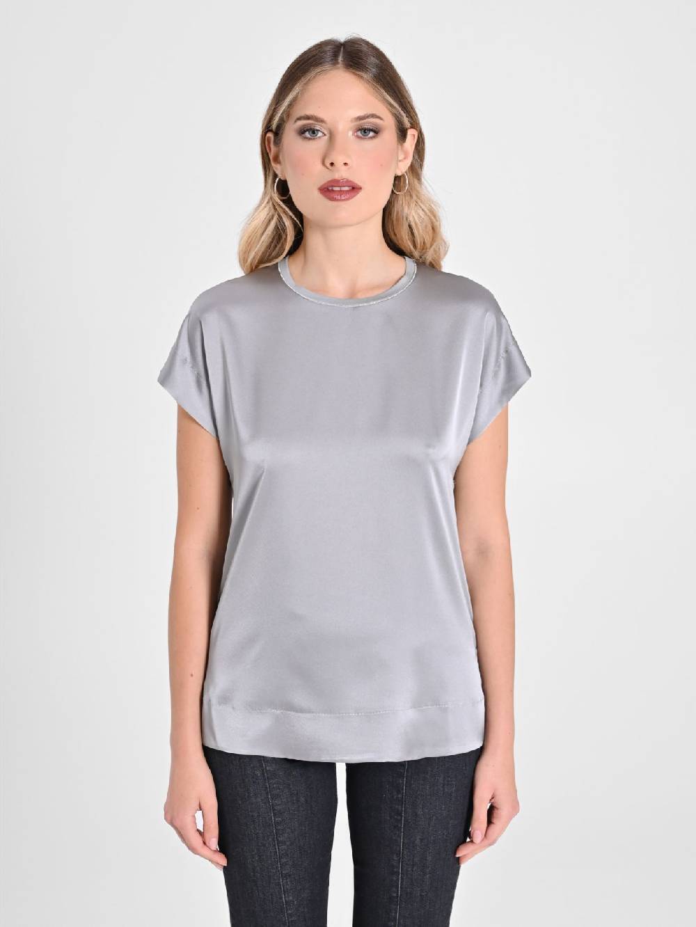 Rinascimento Blusa Envers Satin Grigia