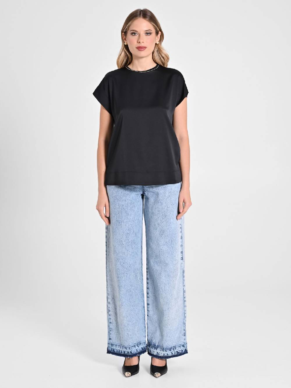 Rinascimento Blusa Envers Satin Nera