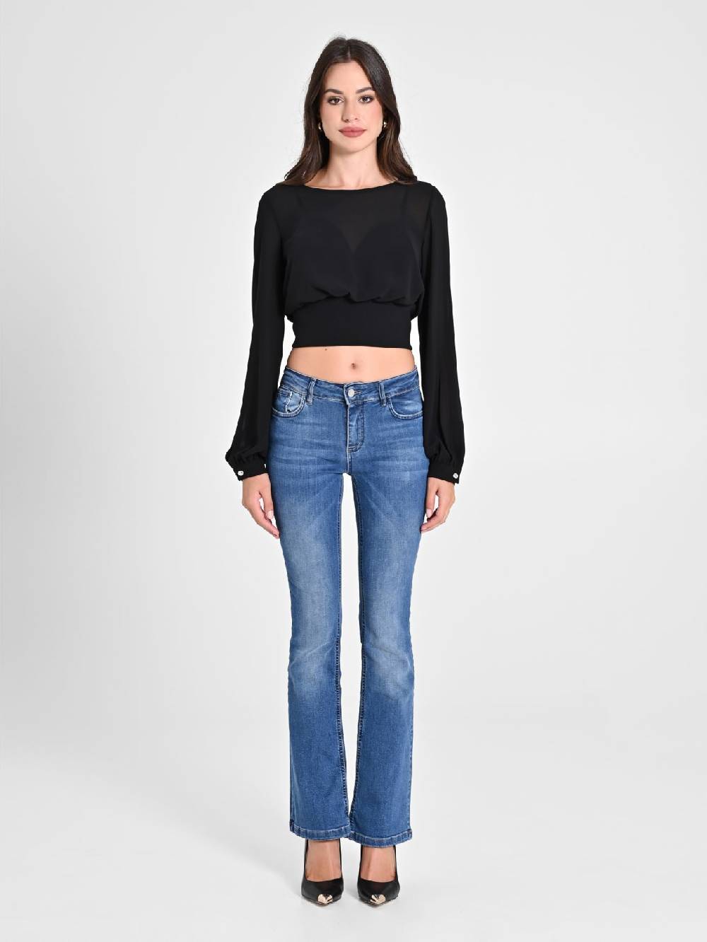 Rinascimento Blusa In Georgette Con Top