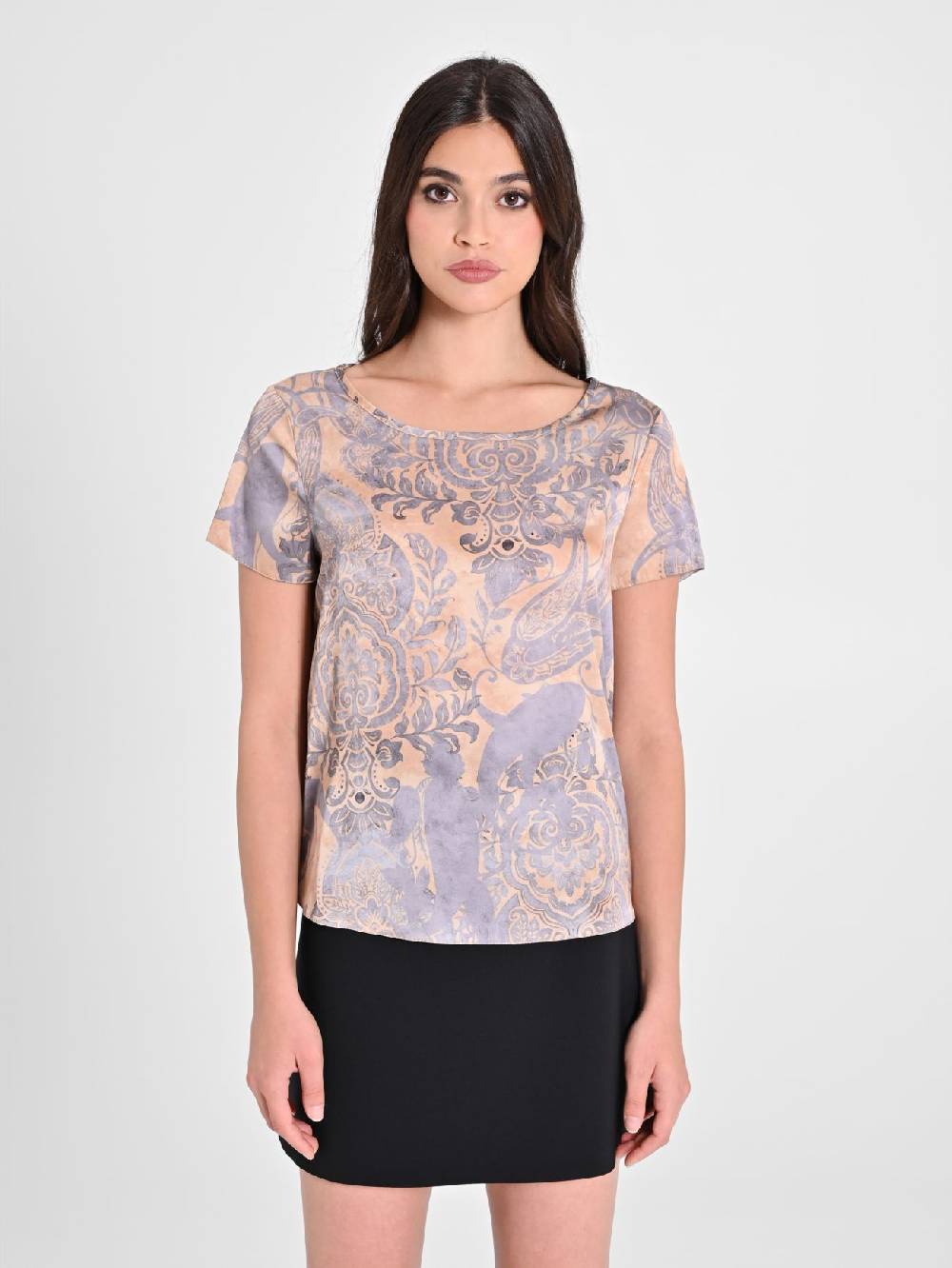 Rinascimento Blusa In Raso Stampa Cachemire