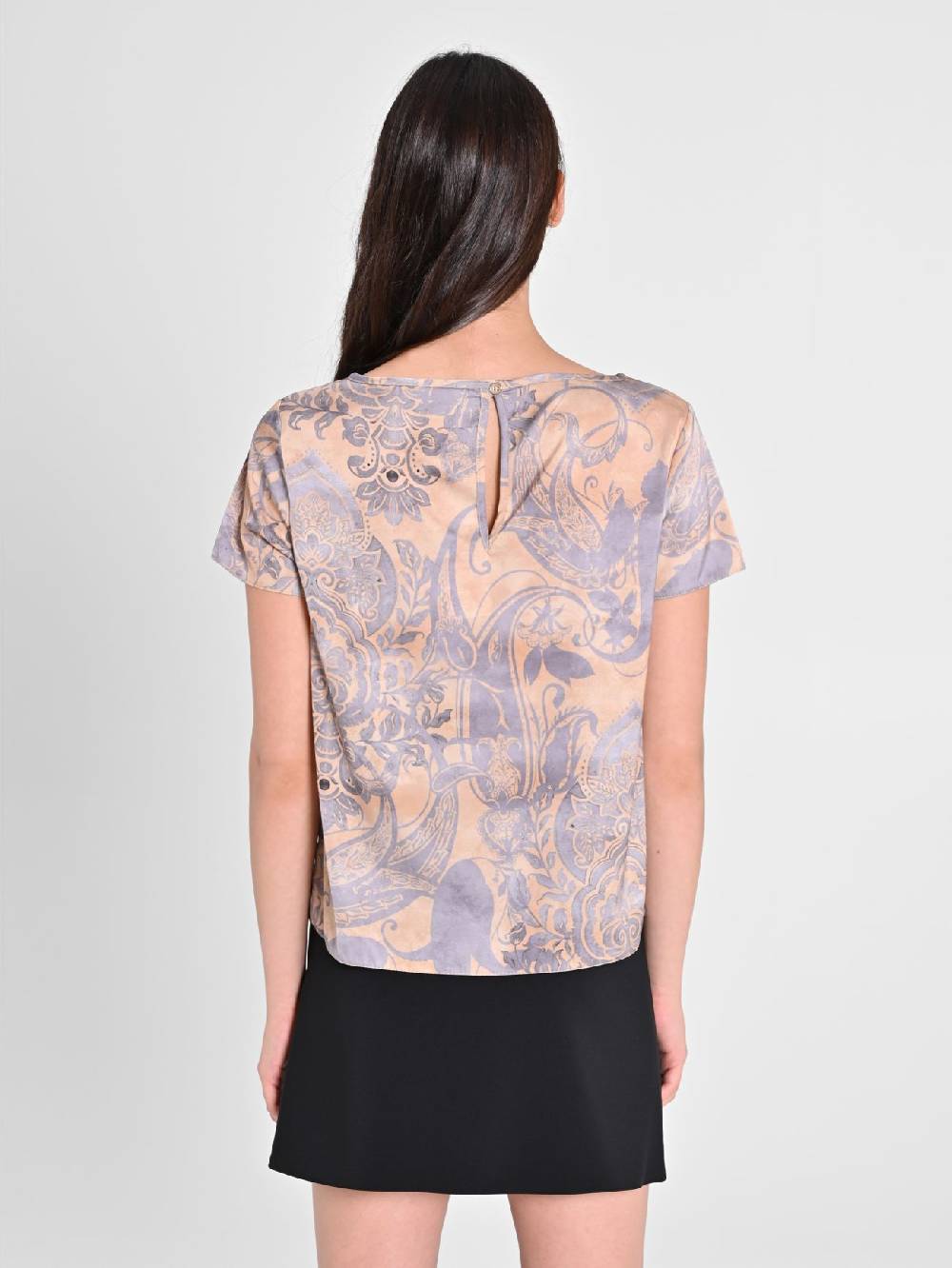 Rinascimento Blusa In Raso Stampa Cachemire