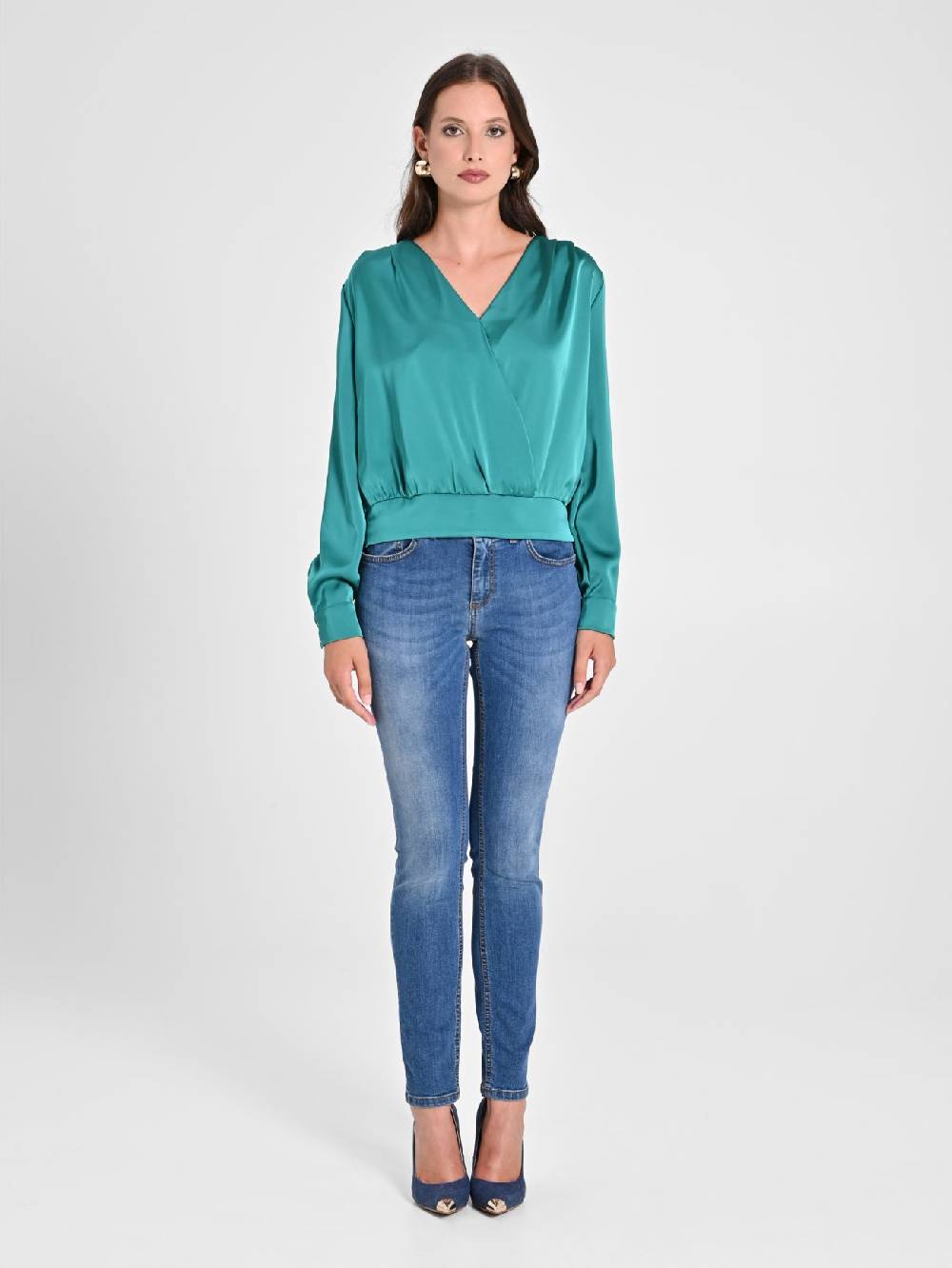 Rinascimento Blusa Incrociata In Raso