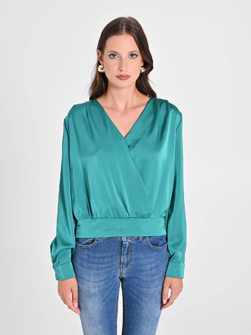 Rinascimento Blusa Incrociata In Raso