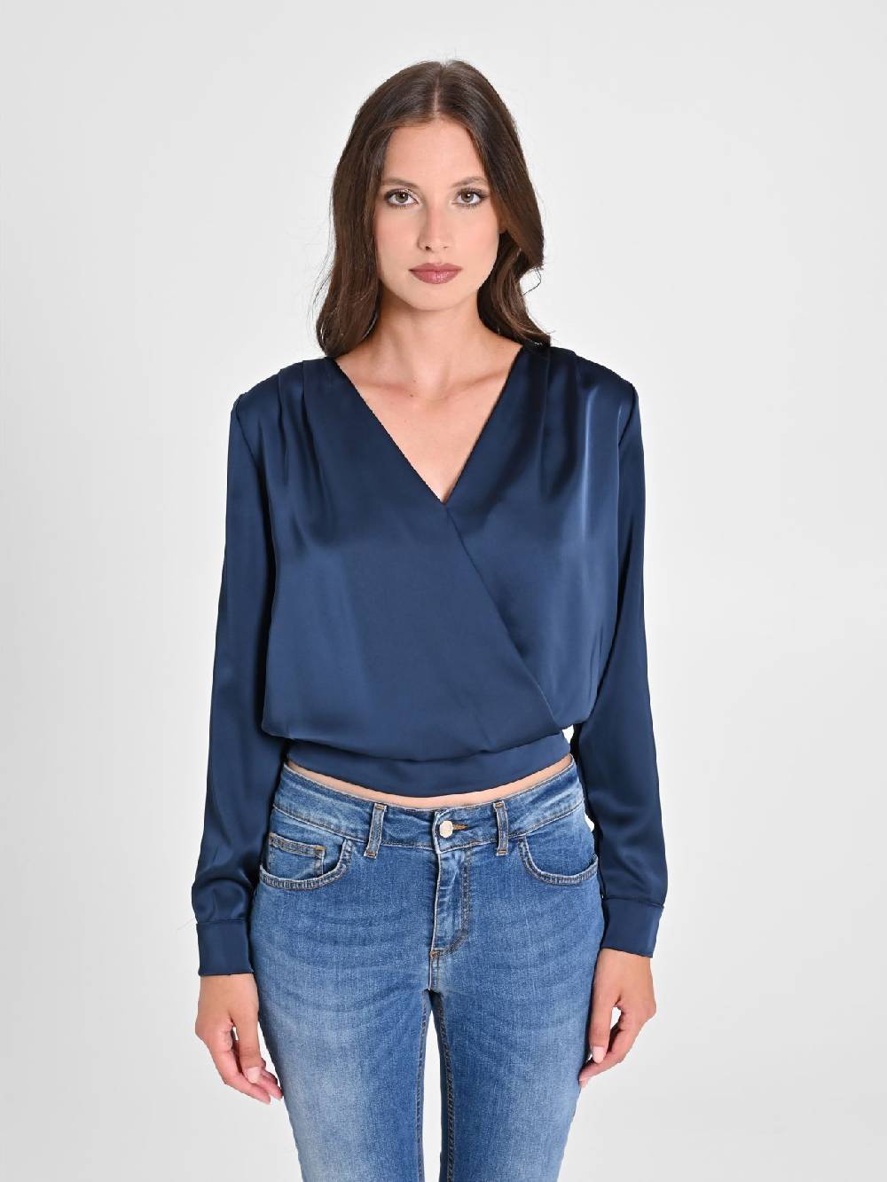 Rinascimento Blusa Incrociata In Raso