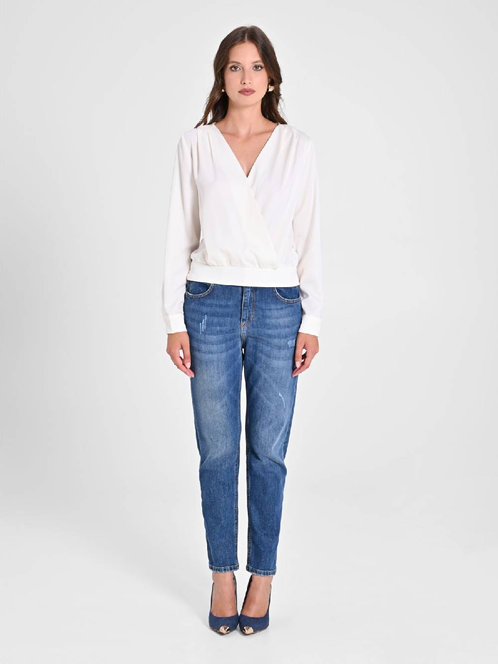 Rinascimento Blusa Incrociata In Raso