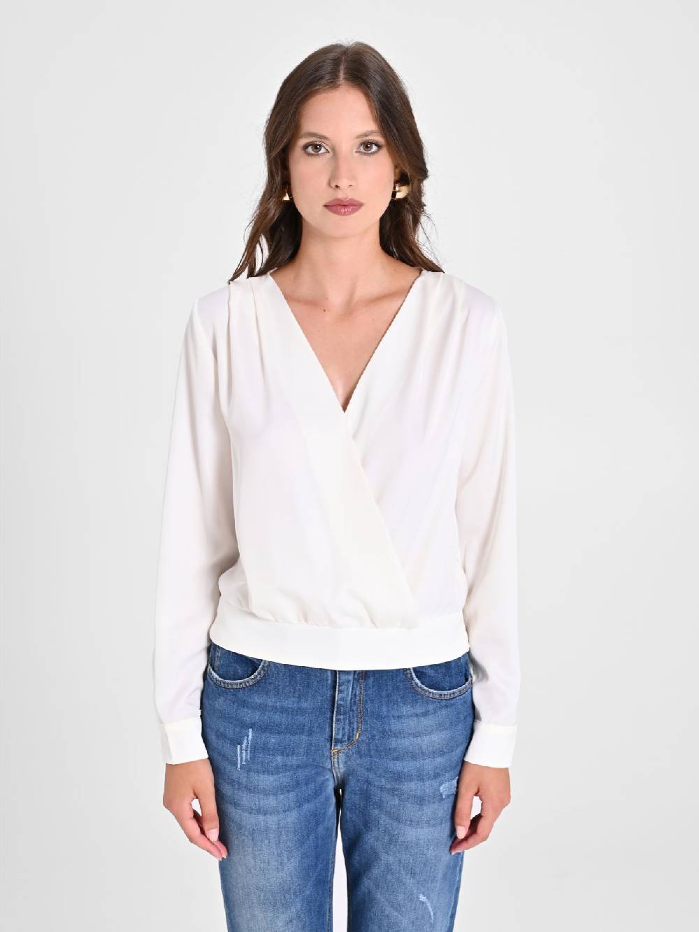Rinascimento Blusa Incrociata In Raso