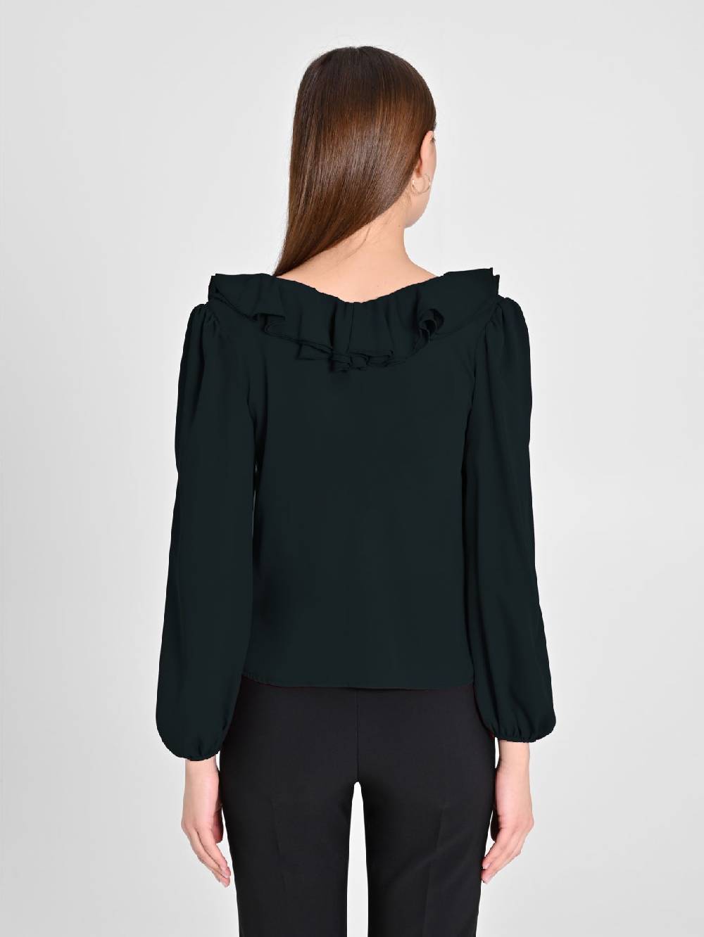 Rinascimento Blusa Nera Con Rouche