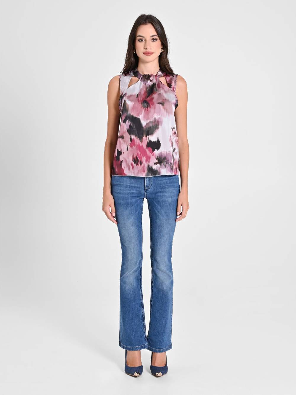 Rinascimento Blusa Stampa Fiori Astratti