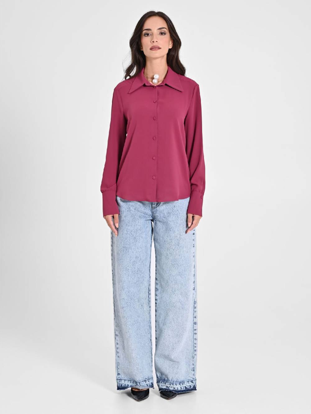 Rinascimento Camicia Con Bottoni Ricoperti