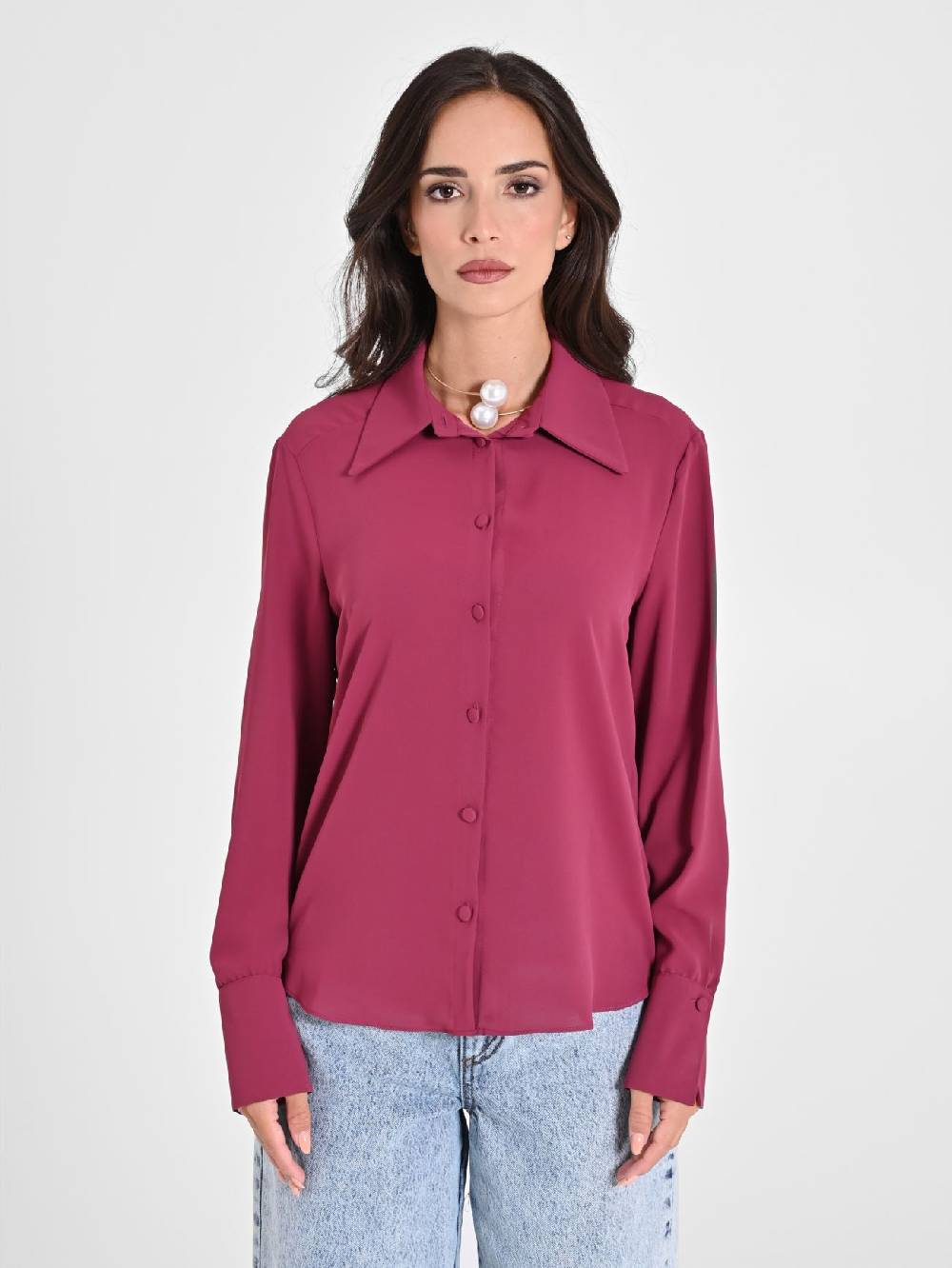 Rinascimento Camicia Con Bottoni Ricoperti