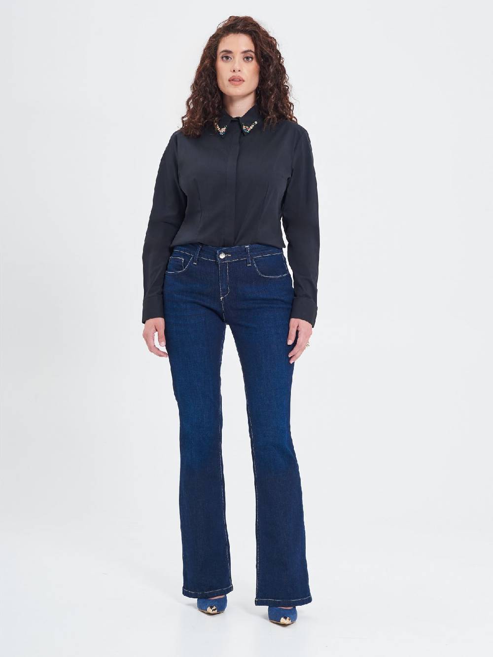 Rinascimento Camicia Curvy Con Collo Gioiello