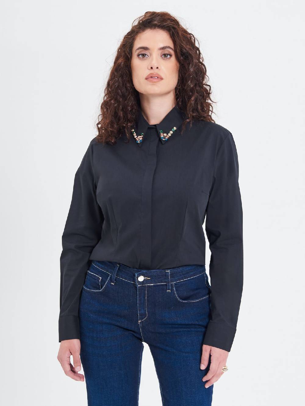 Rinascimento Camicia Curvy Con Collo Gioiello