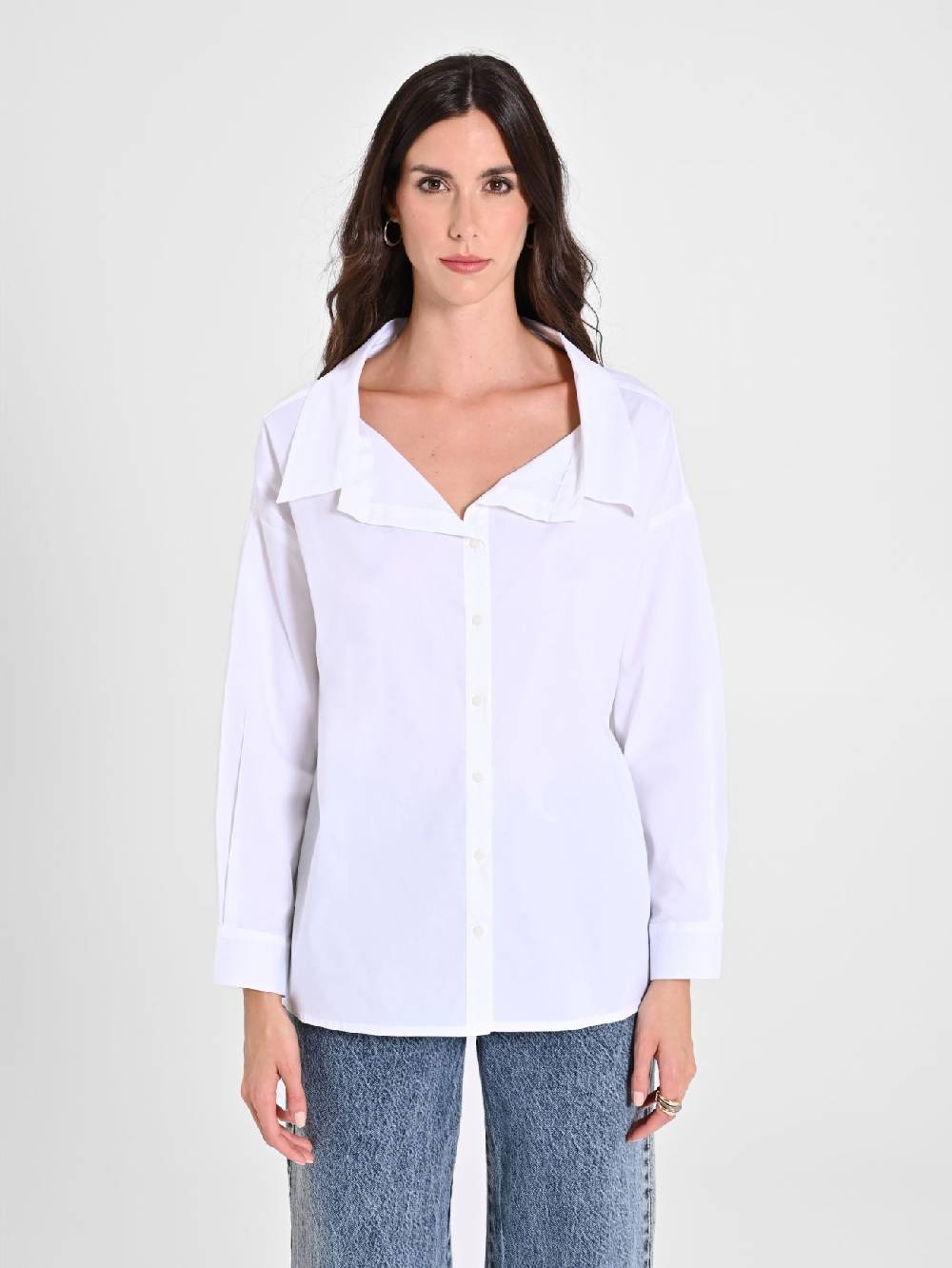 Rinascimento Camicia In Cotone Con Collo Aperto