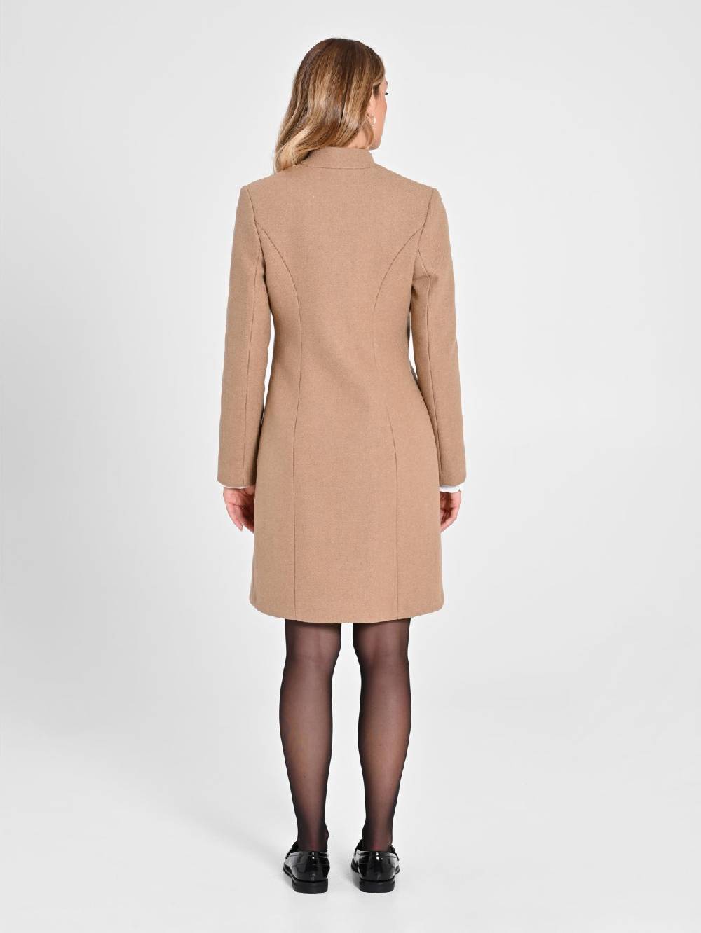 Rinascimento Cappotto Beige Con Collo In Piedi