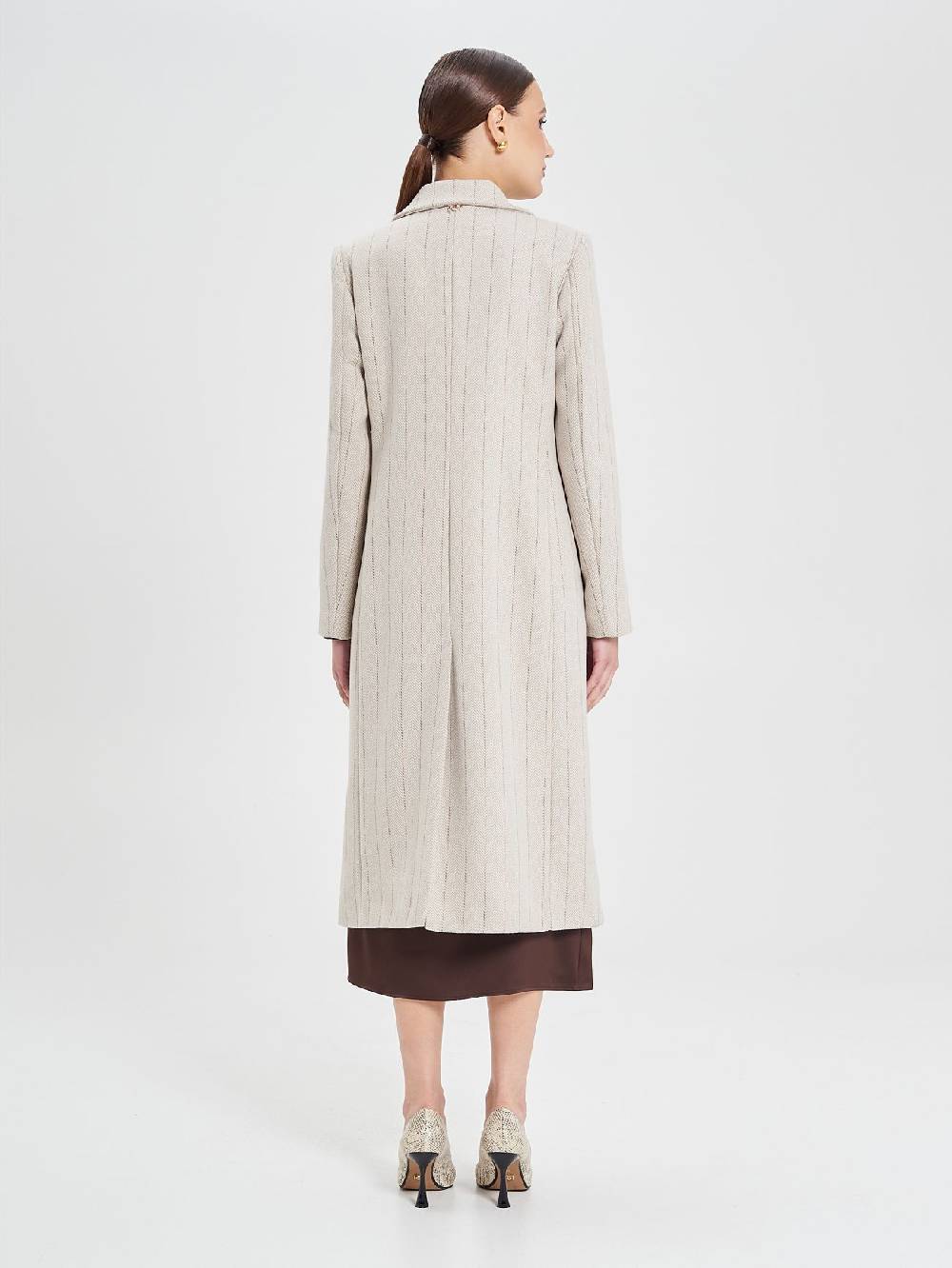 Rinascimento Cappotto Beige Spinato