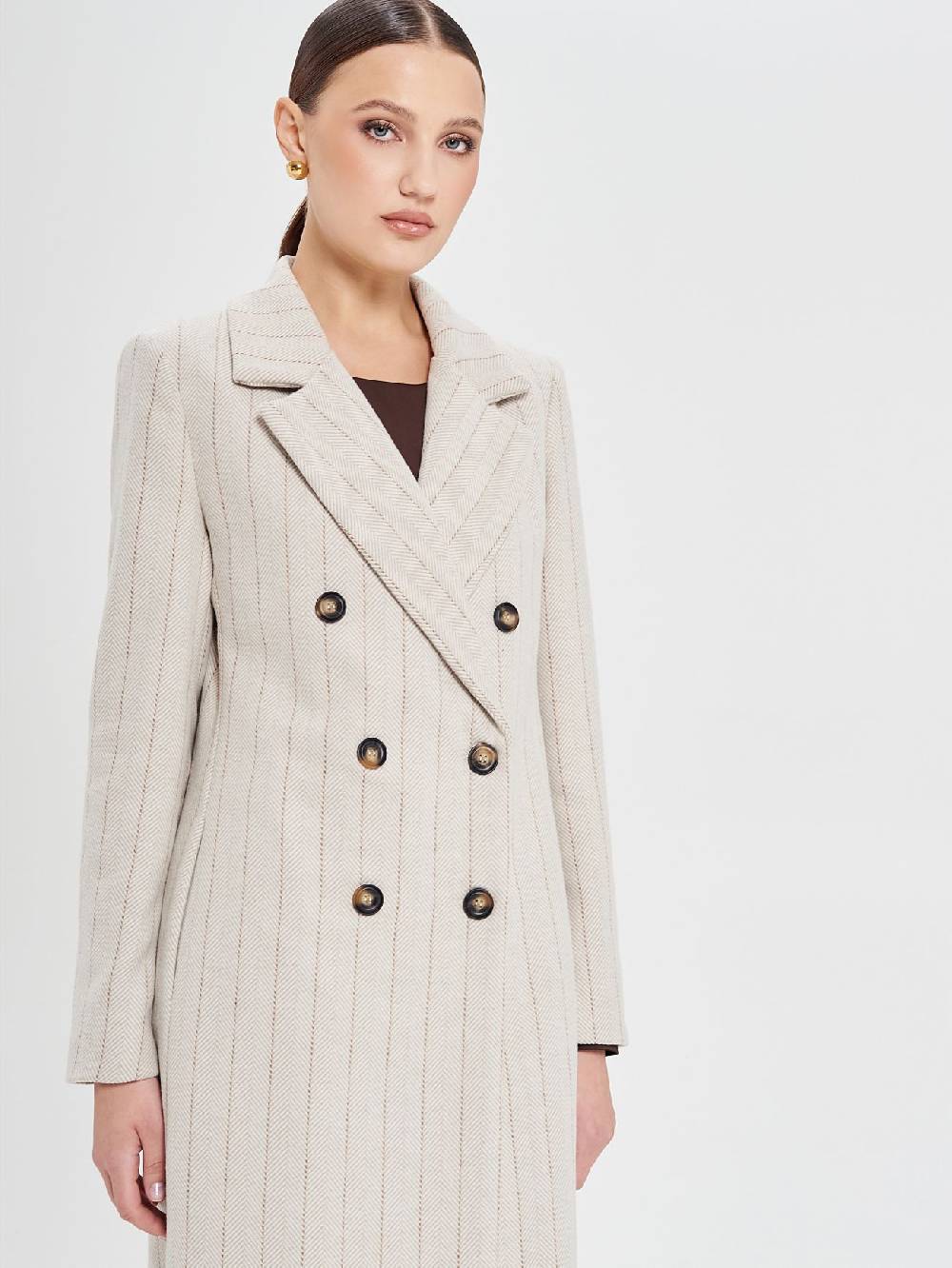 Rinascimento Cappotto Beige Spinato