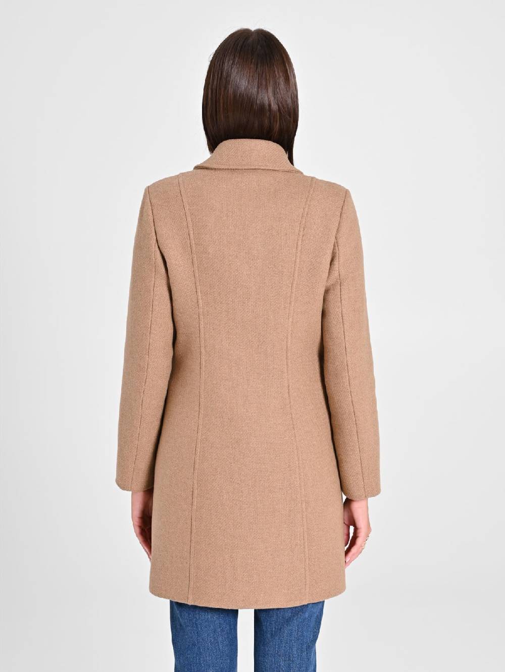 Rinascimento Cappotto Cammello Con Bottoni Dorati