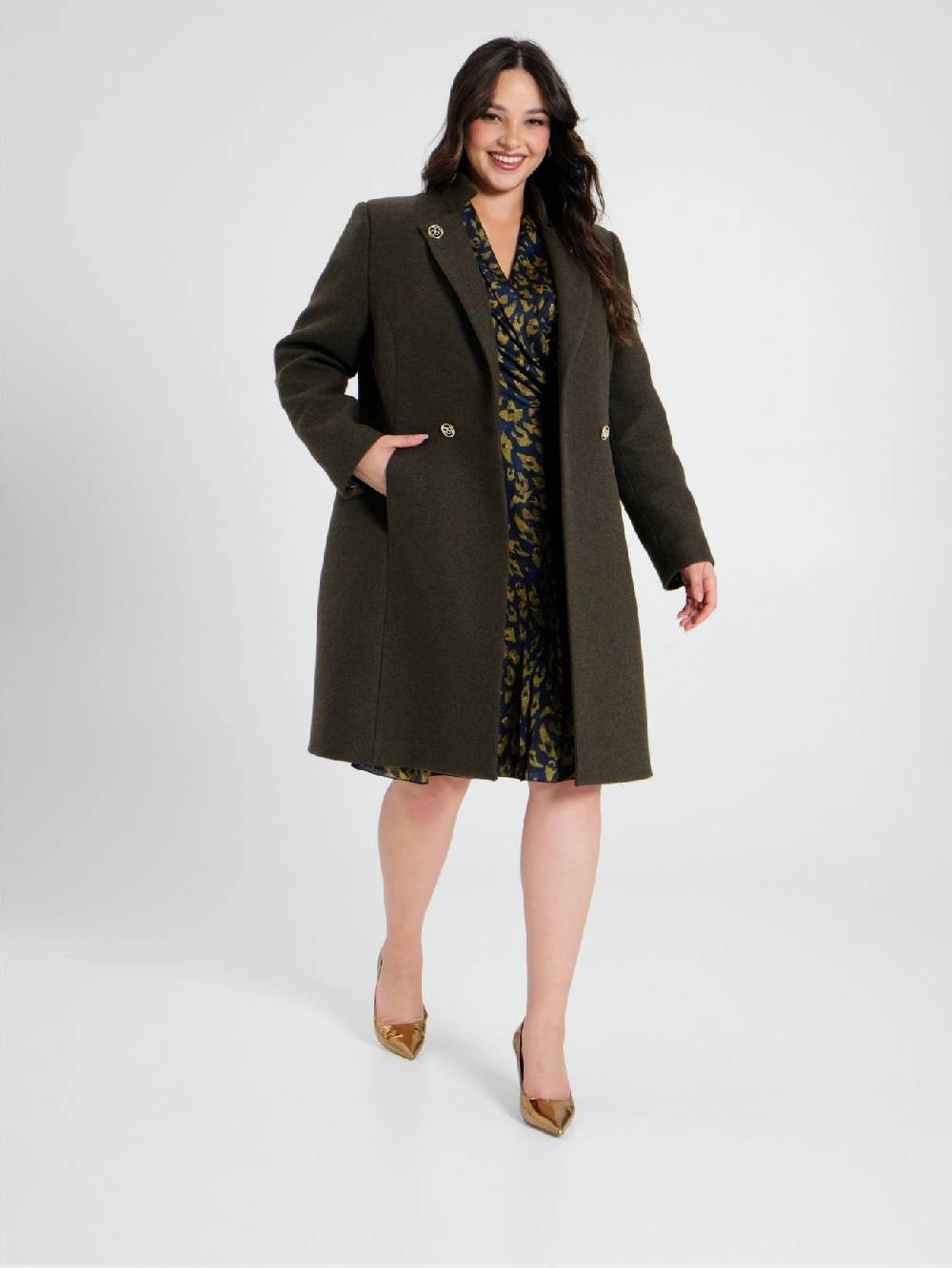 Rinascimento Cappotto Curvy Verde Muschio