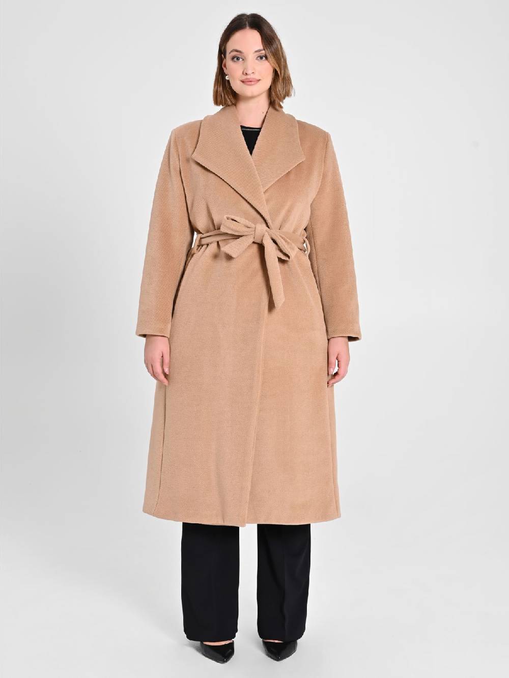 Rinascimento Cappotto Curvy Vestaglia Cammello