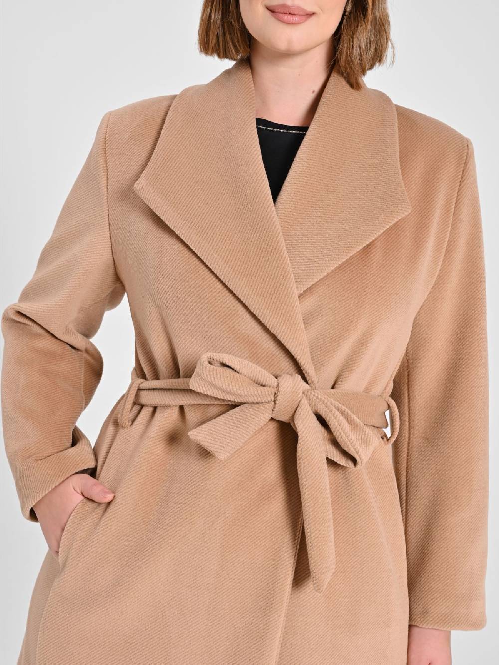 Rinascimento Cappotto Curvy Vestaglia Cammello