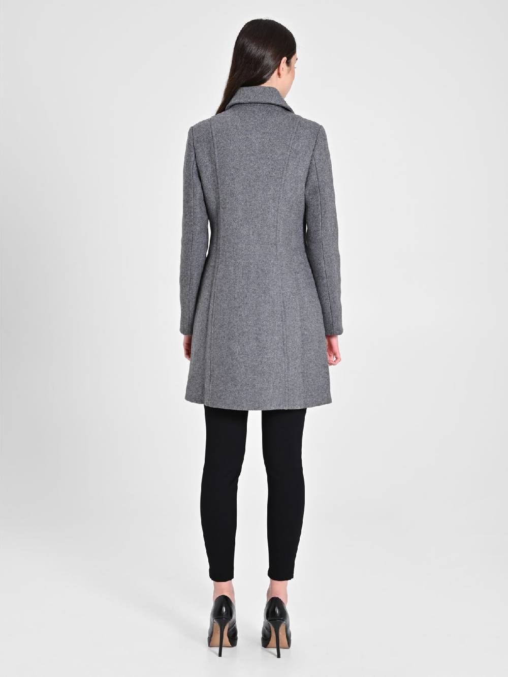 Rinascimento Cappotto Grigio Con Bottoni Dorati