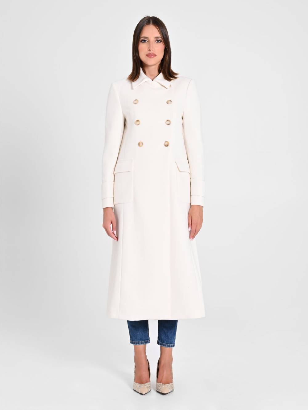 Rinascimento Cappotto Lungo Bianco