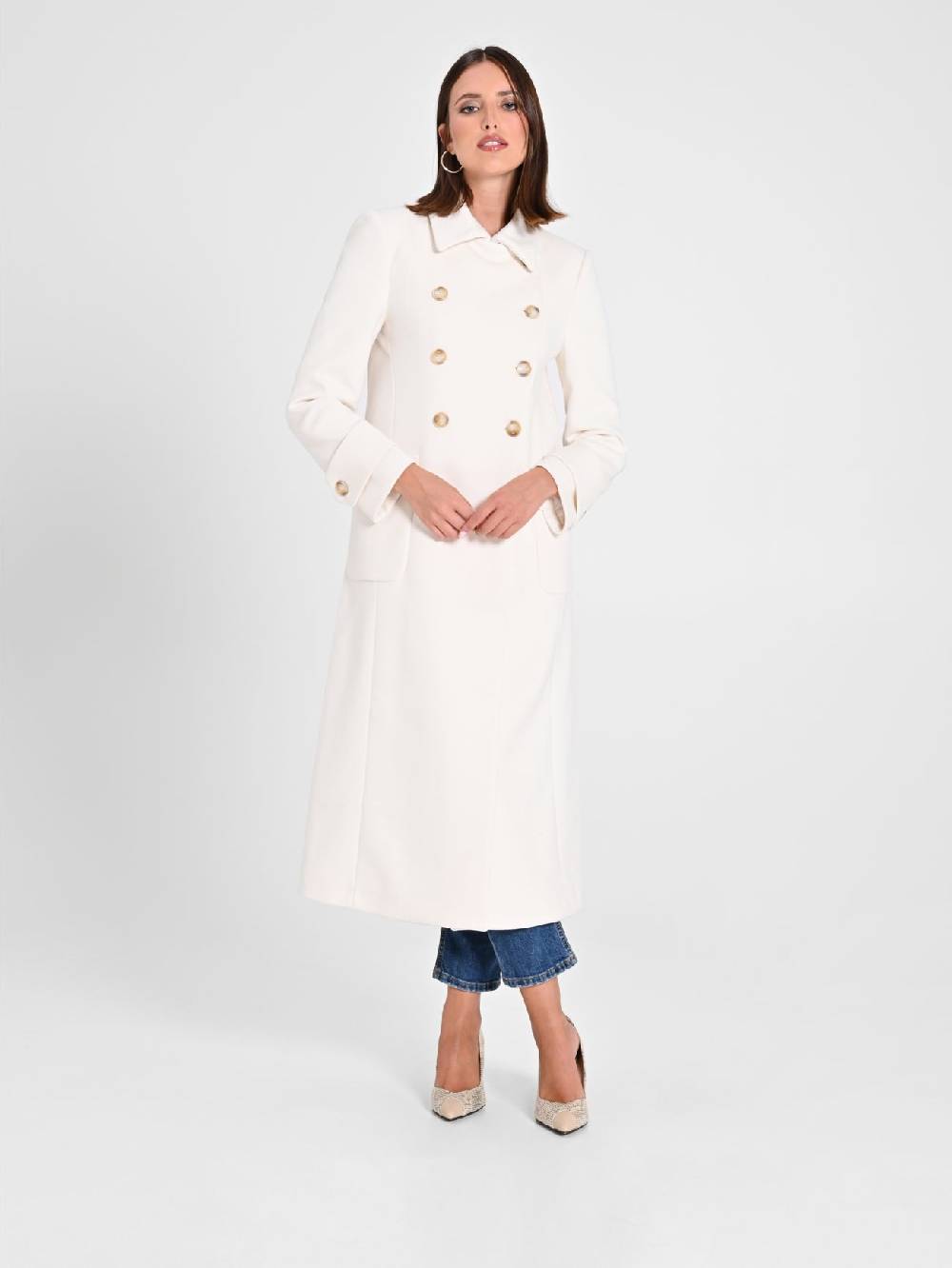 Rinascimento Cappotto Lungo Bianco