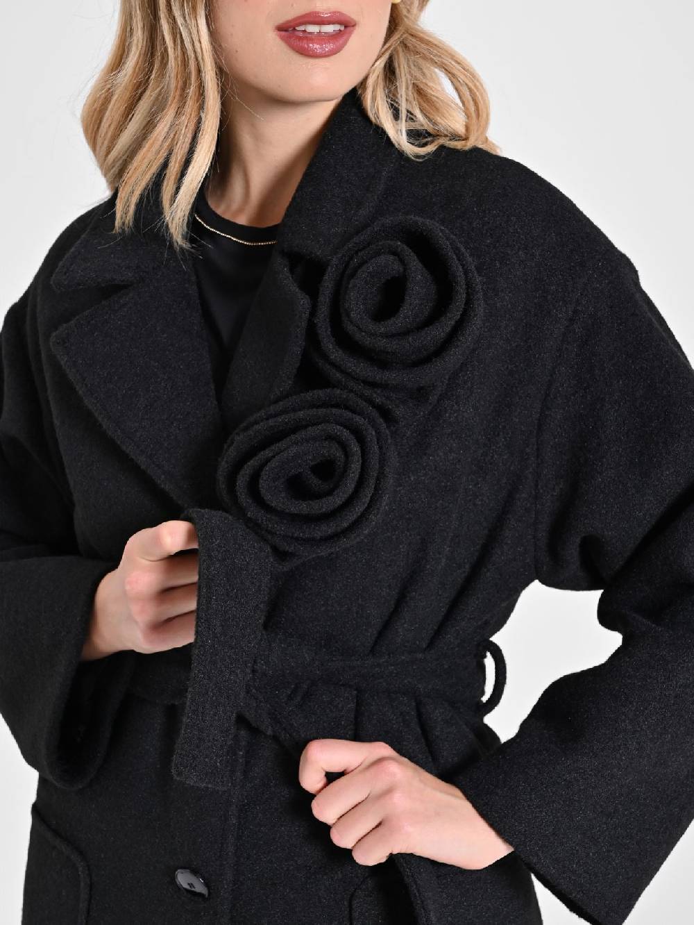 Rinascimento Cappotto Lungo Con Rose