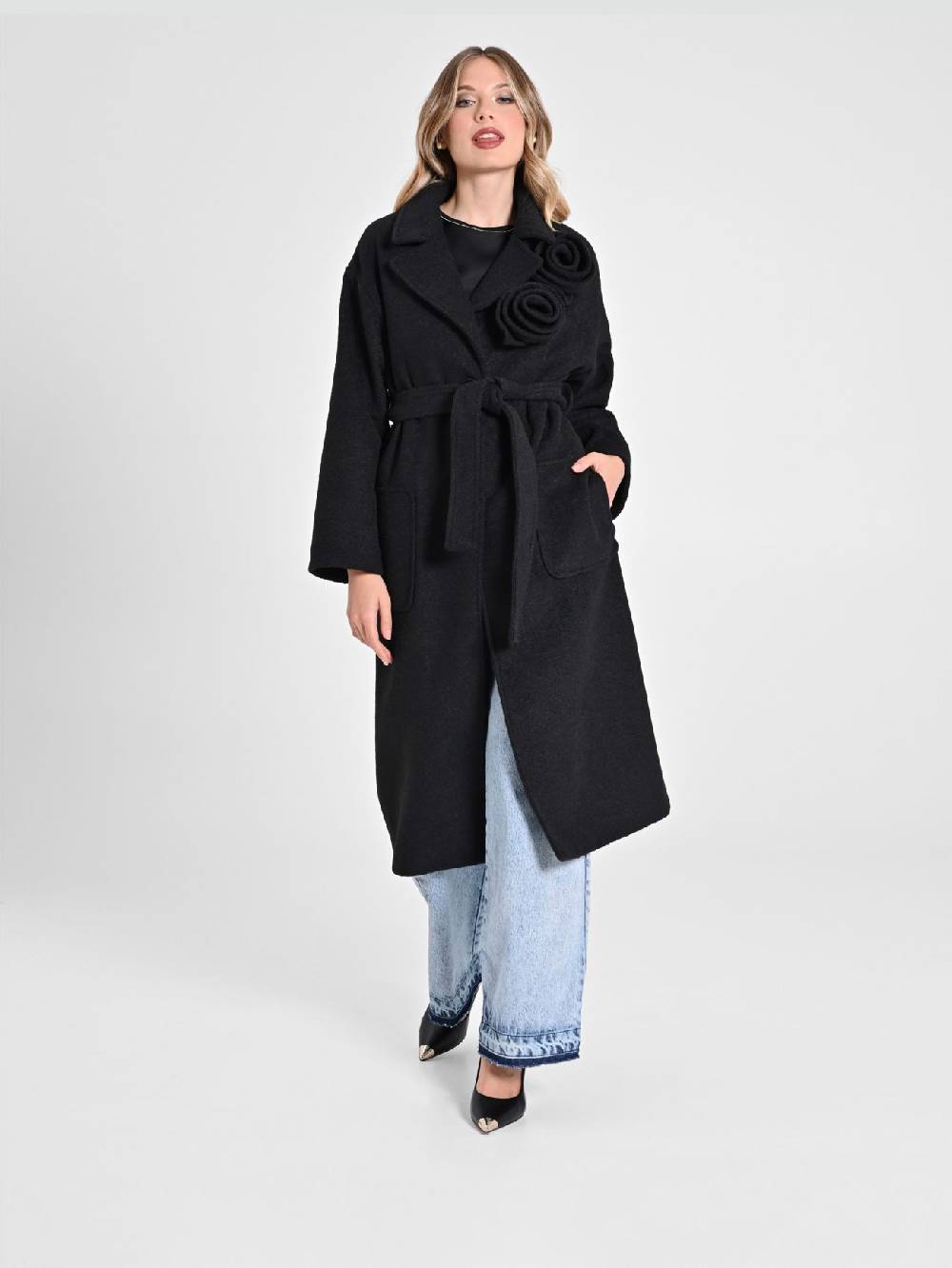 Rinascimento Cappotto Lungo con Rose