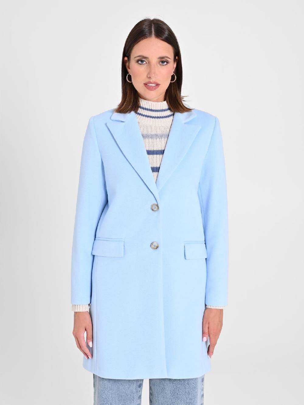 Rinascimento Cappotto Medio Azzurro