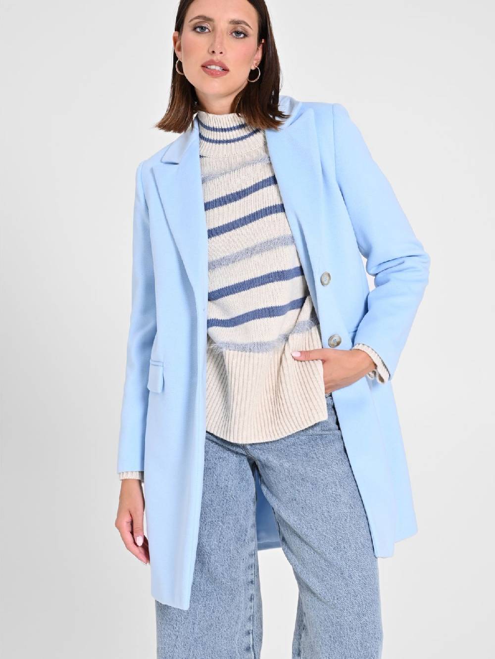 Rinascimento Cappotto Medio Azzurro