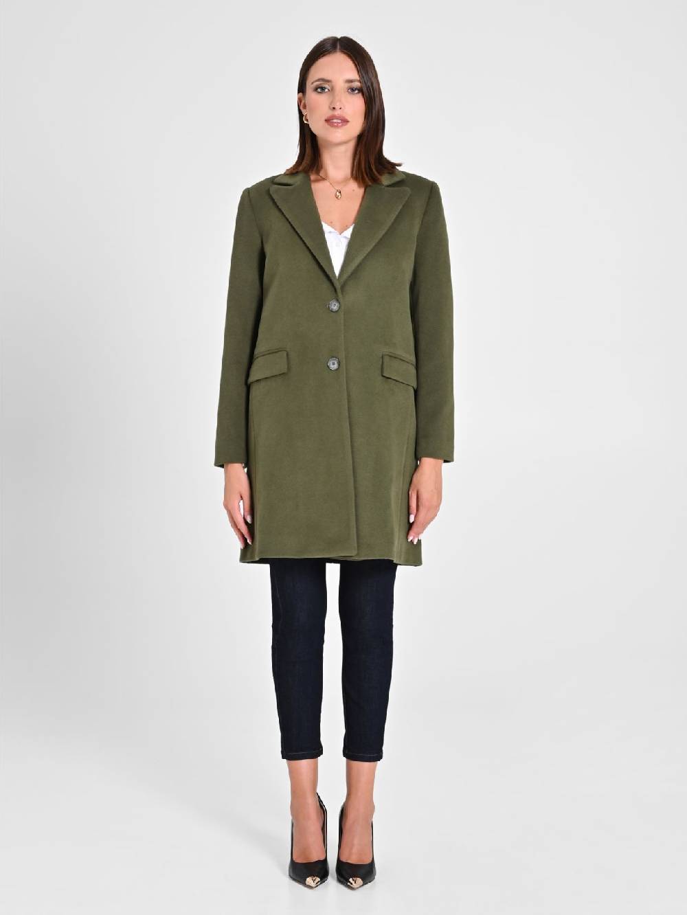 Rinascimento Cappotto Medio Verde Militare