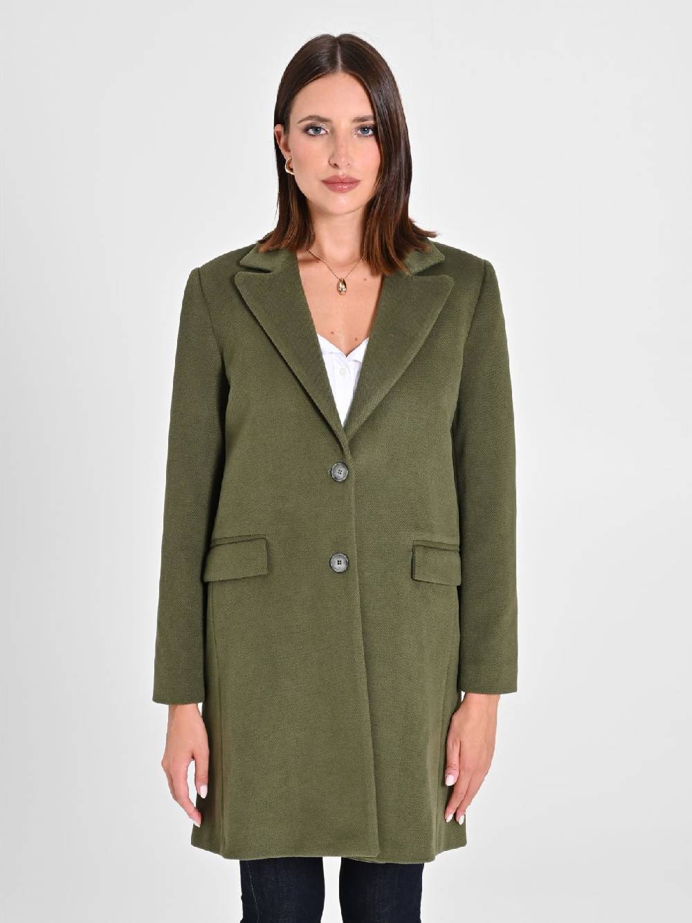 Rinascimento Cappotto Medio Verde Militare