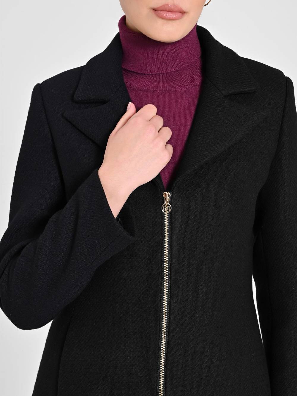 Rinascimento Cappotto Nero Con Zip