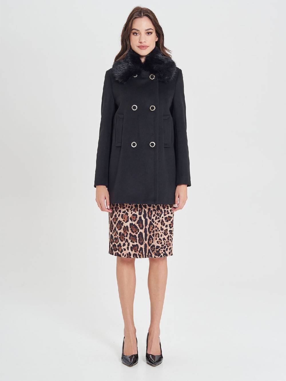 Rinascimento Cappotto Nero Doppiopetto