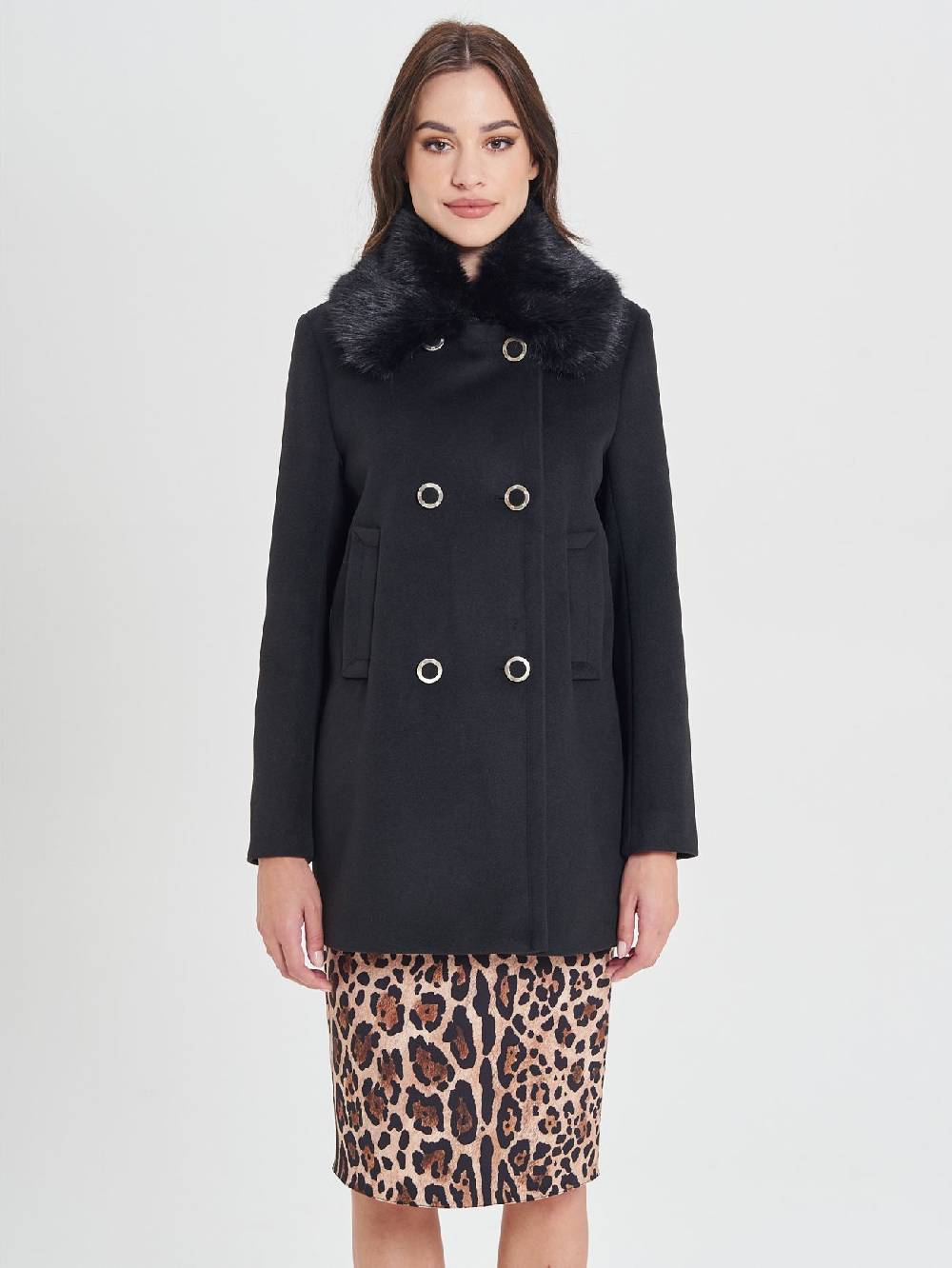 Rinascimento Cappotto Nero Doppiopetto