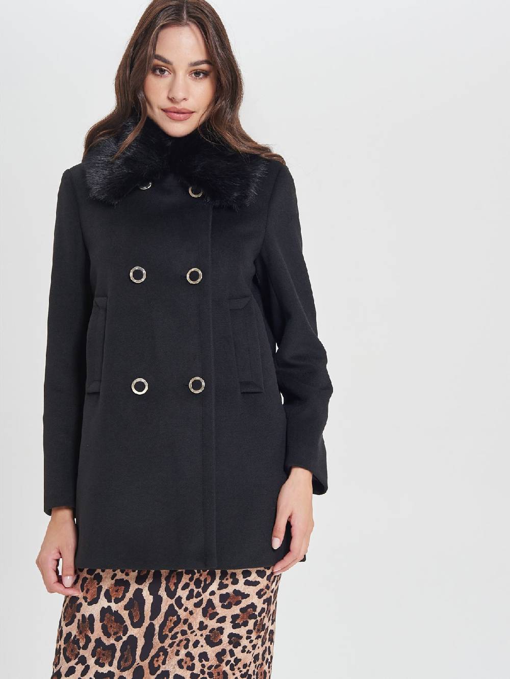 Rinascimento Cappotto Nero Doppiopetto