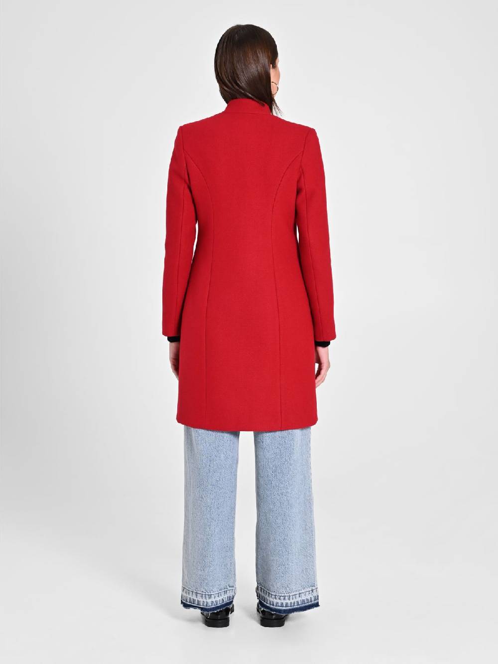 Rinascimento Cappotto Rosso Con Collo In Piedi