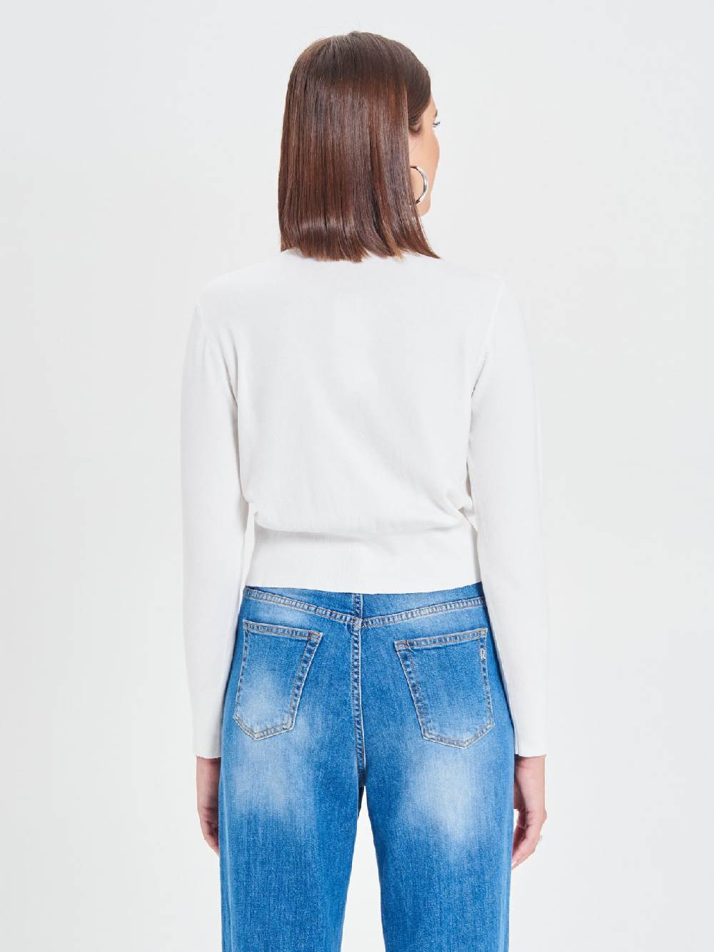 Rinascimento Cardigan Bianco In Maglia Eco Vero®