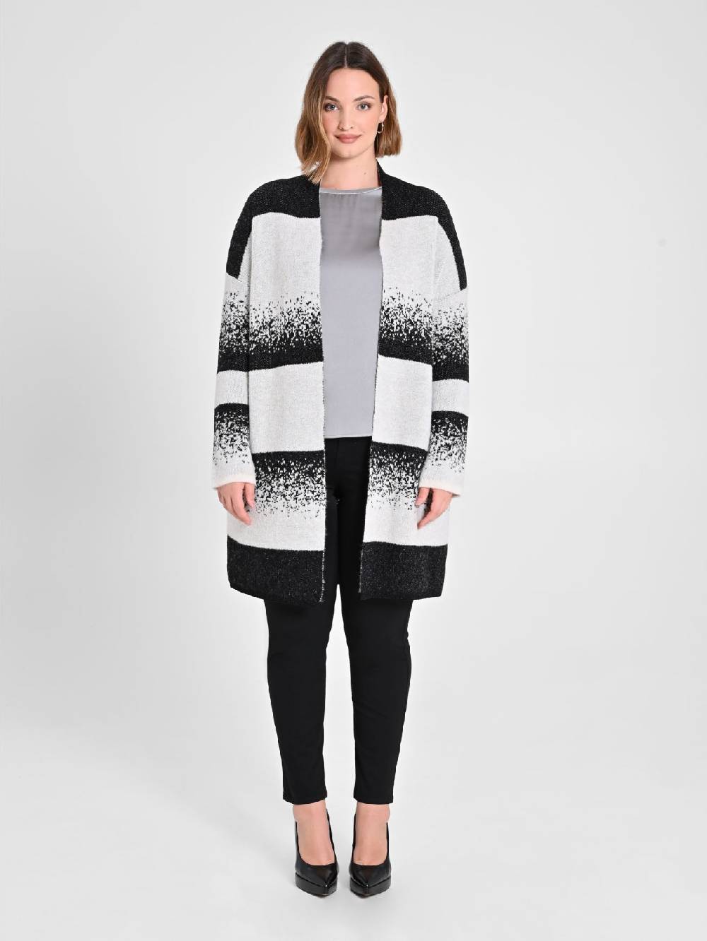 Rinascimento Cardigan Curvy Black & White