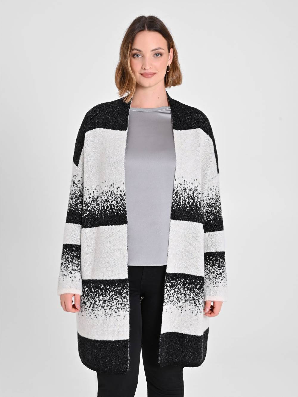 Rinascimento Cardigan Curvy Black & White