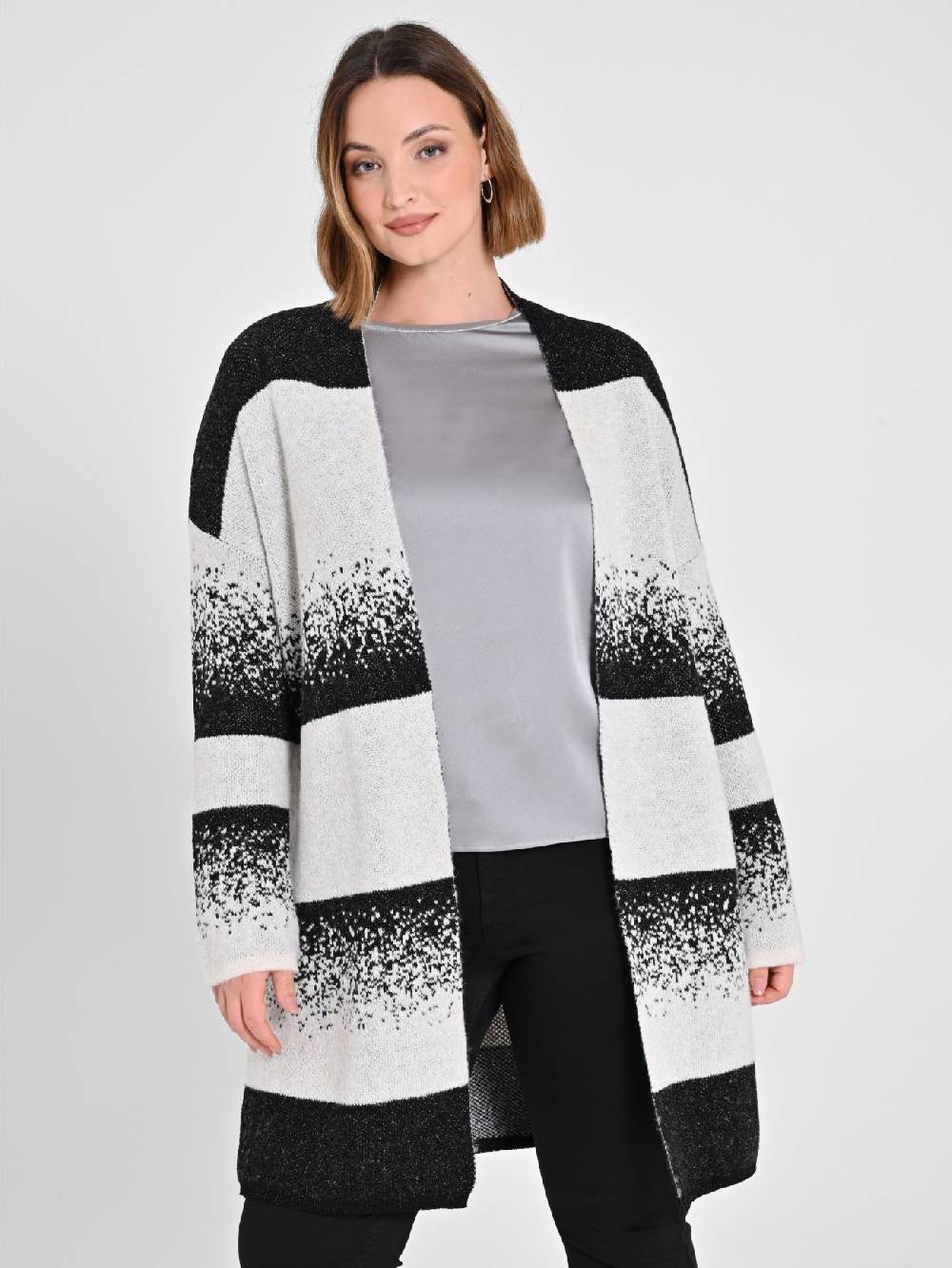 Rinascimento Cardigan Curvy Black & White