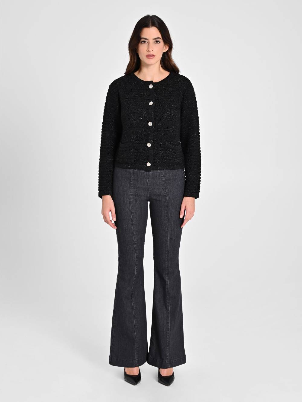 Rinascimento Cardigan Lurex Argento