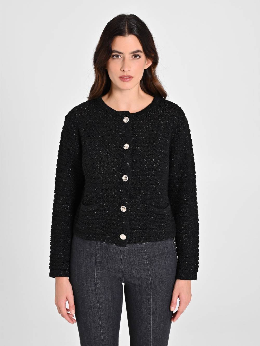 Rinascimento Cardigan Lurex Argento