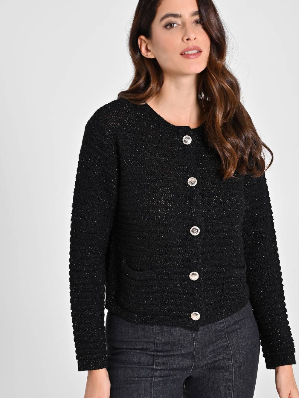 Rinascimento Cardigan Lurex Argento